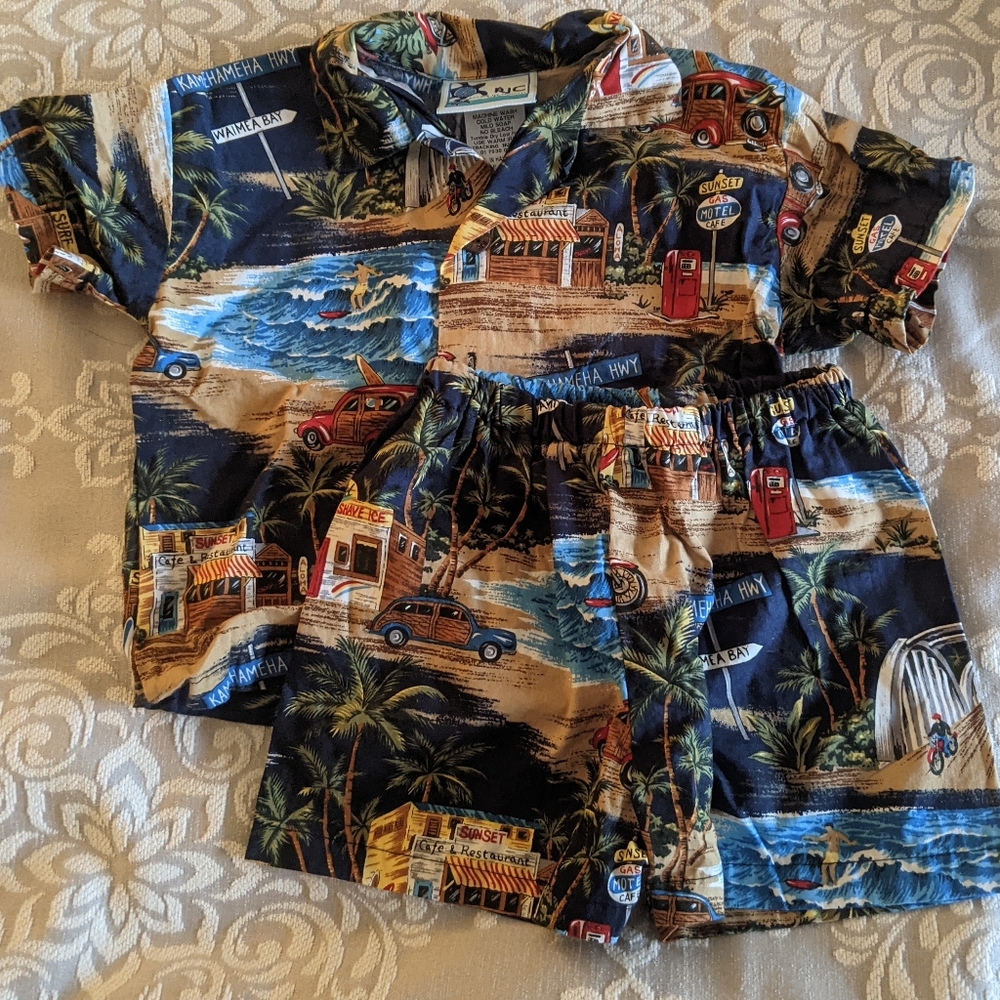 Authentic Hawaiian Shirt & Shorts Set, infant boys